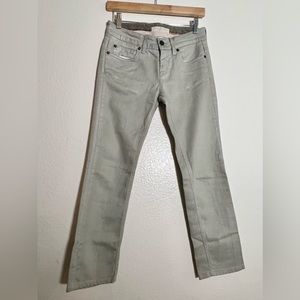 STELLA MCCARTNEY - Silver gray glossy jeans low straight leg